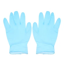 Синие нитриловые перчатки для экзамена, без порошка, без латексной резины, одноразовые, не стерильные перчатки коробка 100 штук