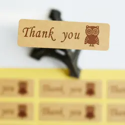 100 шт крафт-бумага печать стикер спасибо сова точка наклейка для выпечки Упаковка для печенья мешок запечатывание этикеток стикер