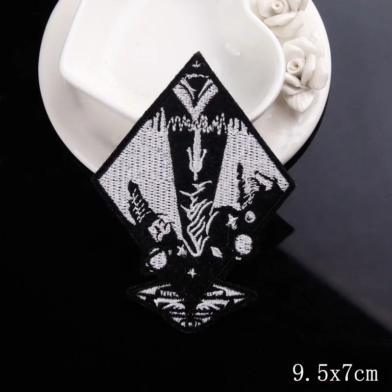 Nicediy волк знак Череп патч Вышивка глажка одежда панк патчи для одежды палец Кот