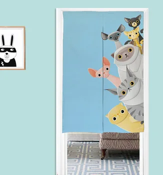 

Cartoon Animal Door Curtain Noren Japanese Curtain Doorway Half Curtain Feng Shui Door Curtain