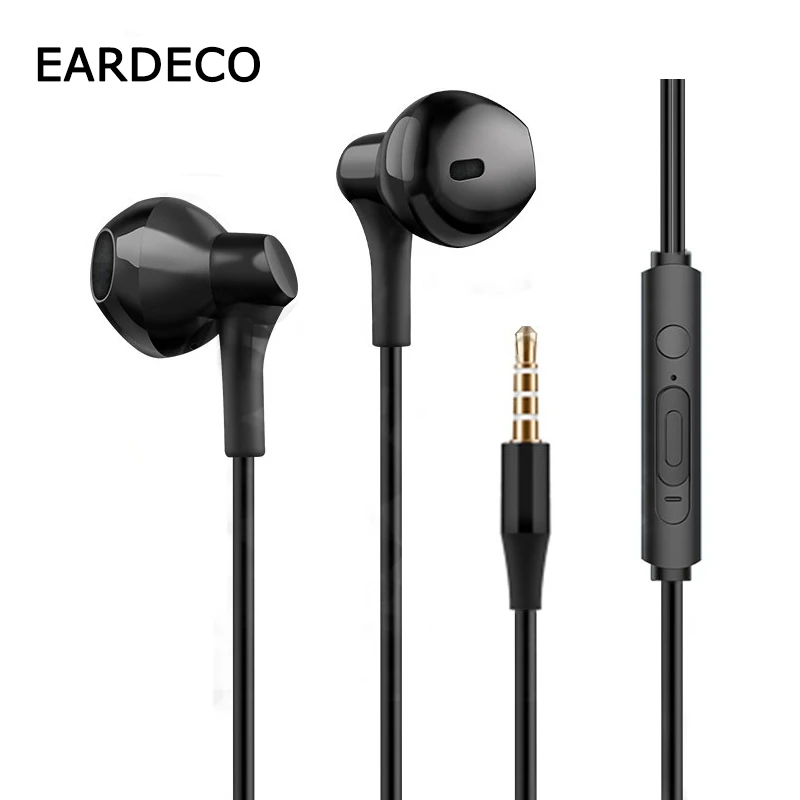 Проводные наушники EARDECO вкладыши 3 5 мм для телефона с басами микрофоном
