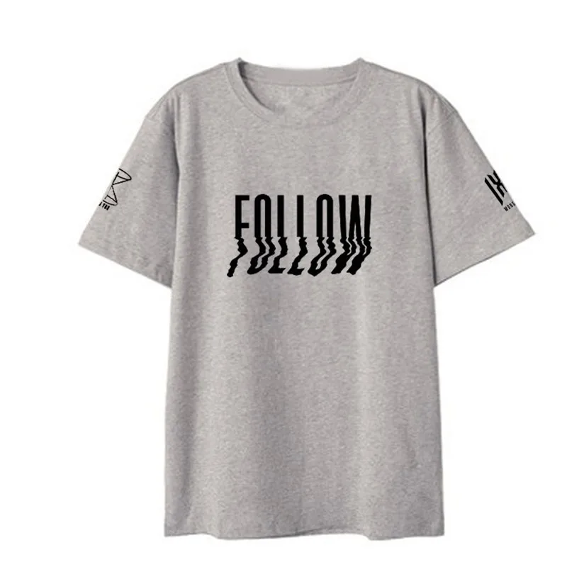 Футболка с короткими рукавами Kpop MONSTA X Повседневная Свободная футболка в стиле