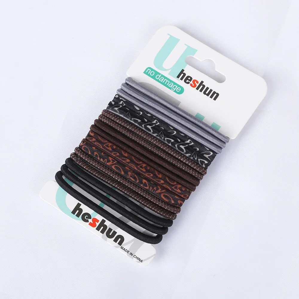 18Pcs/Card Basic Black High Elastic Rubber Hair Bands Tie Set For Women Girl Colourful Ponytail Holder Rope Hair Accessories hair bows for women Hair Accessories