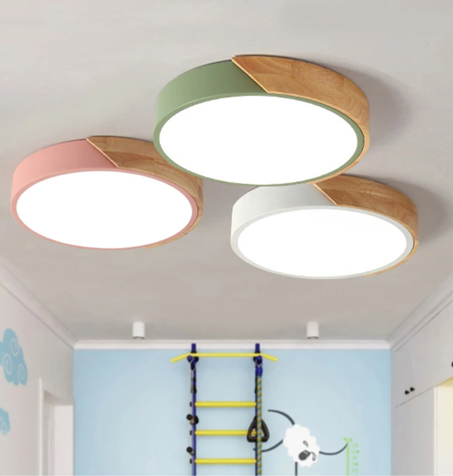 

Modern LED Ceiling Light Ultra Thin Wooden Lamp Living Room Lighting Fixture Bedroom Kitchen Surface Mount Ceiling Lights