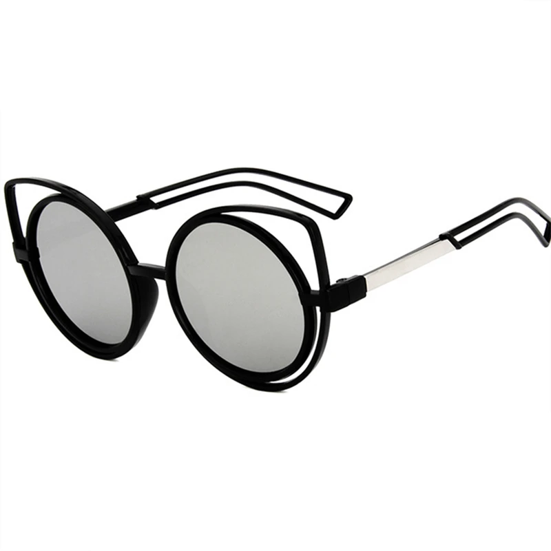 Женские Модные солнцезащитные очки кошачий глаз UV400 негабаритный бренд дизайнер солнцезащитные очки Покрытие Зеркало oculos gafas