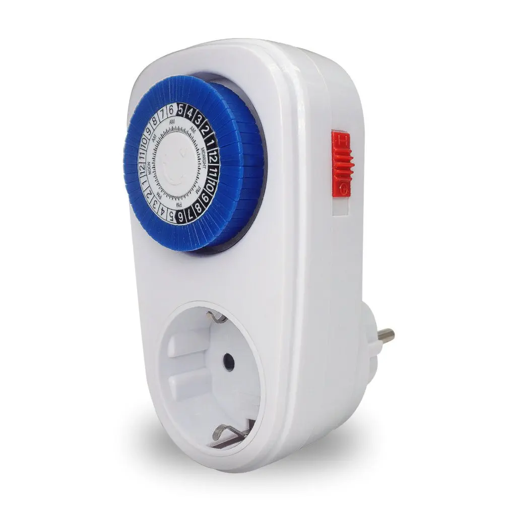 

24 Hours Plug in Mechanical Grounded Programmable Timer Switch Smart Countdown Switch Socket Indoor Auto Power off