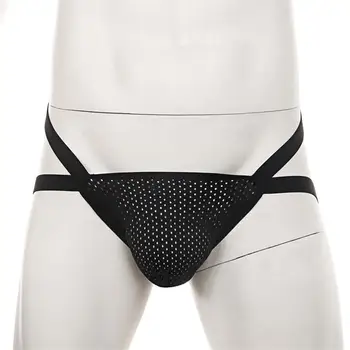 

Men's Underwear Sexy Jock Strap Underpants Solid Hollow Out T-Back G-String Briefs Breathable Thong Lingerie Male Underpants New