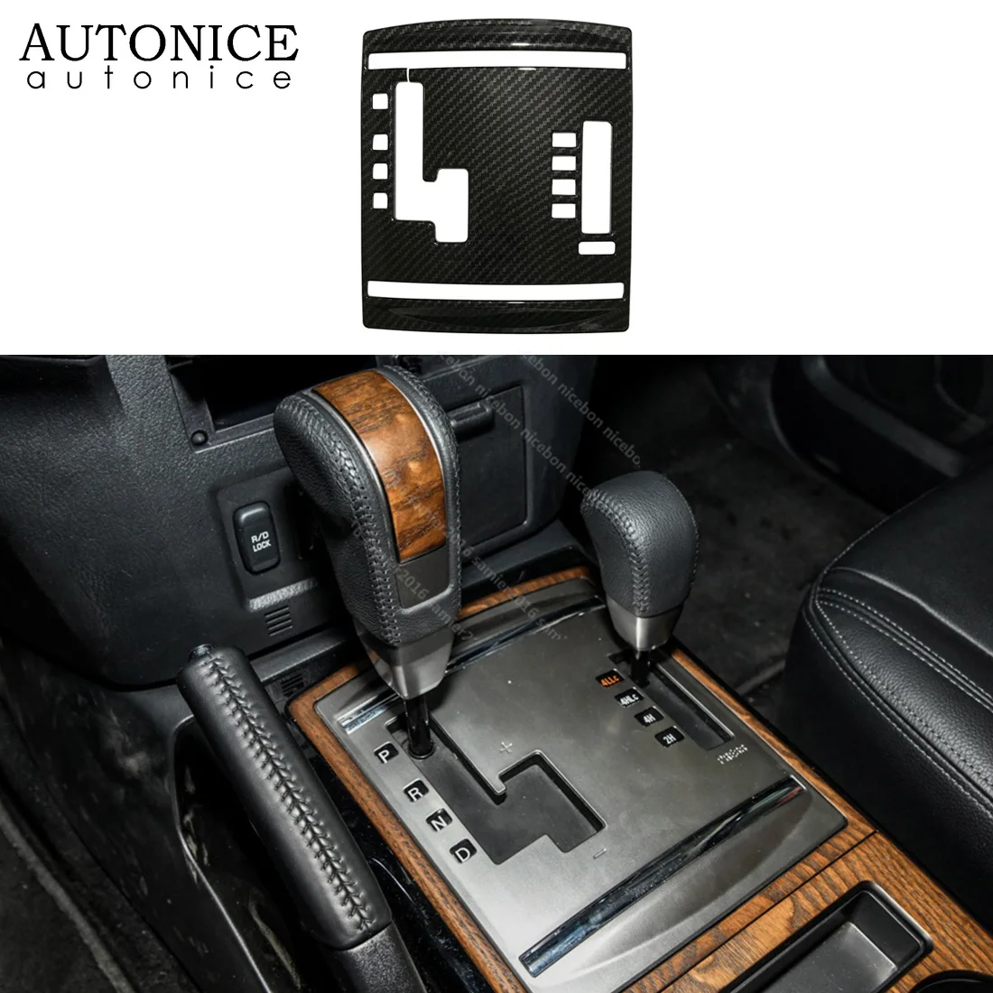 

Carbon fiber color Auto Inner Gear Shift Panel Cover fit for Mitsubishi PAJERO LEFT HAND SIDE
