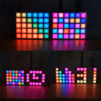 

DIY Multi-function LED Cool Music Spectrum RGB Color Palette Clock Kit for Diy Accessory Night Lamp