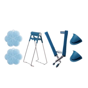 

Silicone Slip-Resistant Gloves,Anti-Hot Clamp Gripper,Anti-Hot Pot Pan Hot Dish Plate Bowl Gripper Clip Tool(Suit)