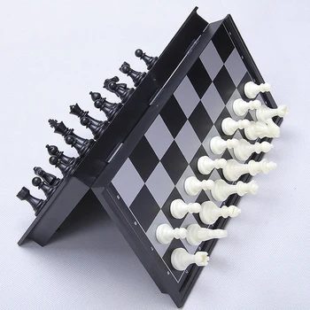 

Portable Folding Magnetic Travel Classic Chess Set Checkers Backgammon Set Vacation 250 * 250 Board Competition Entertainment