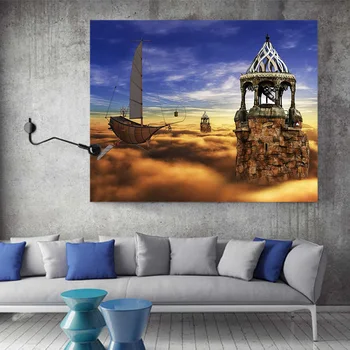 

DIY digital painting sea and boat seascape painting art decoration painting adult hand-painted decompression painting