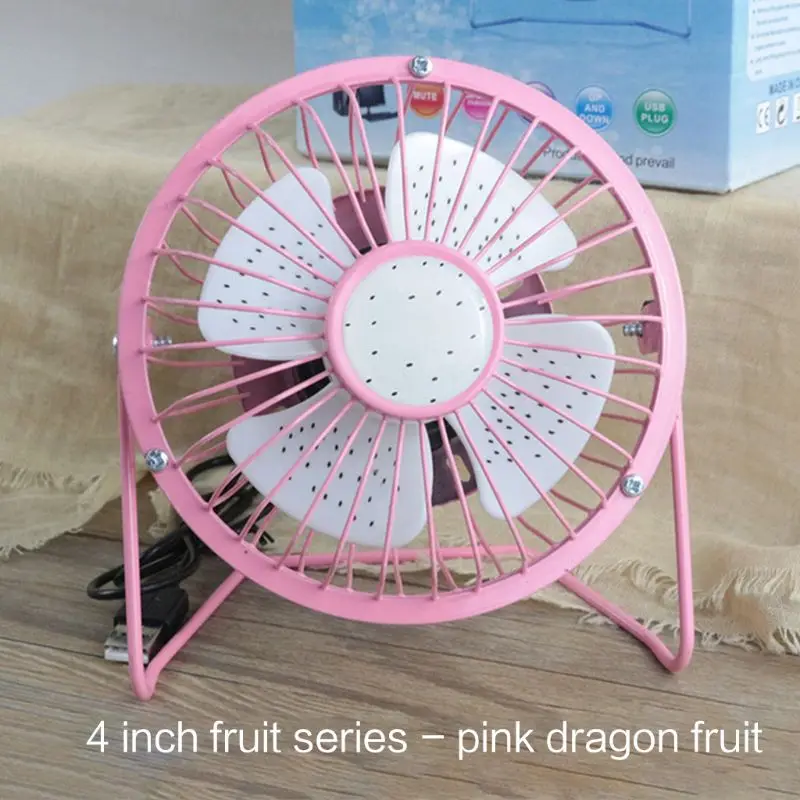 4 inches fruit USB настольный вентилятор металлический бесшумный офисный домашний автомобильный переносной мини настольный вентилятор " и 6" опционально Горячий - Цвет: 4 inches fruit