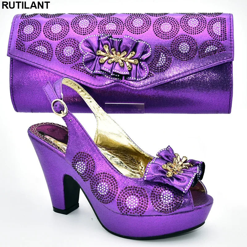 

Italian Shoes with Matching Bags Set Decorated with Rhinestone Sales In Women Matching Shoes and Bag Set Nigerian Party Pumps