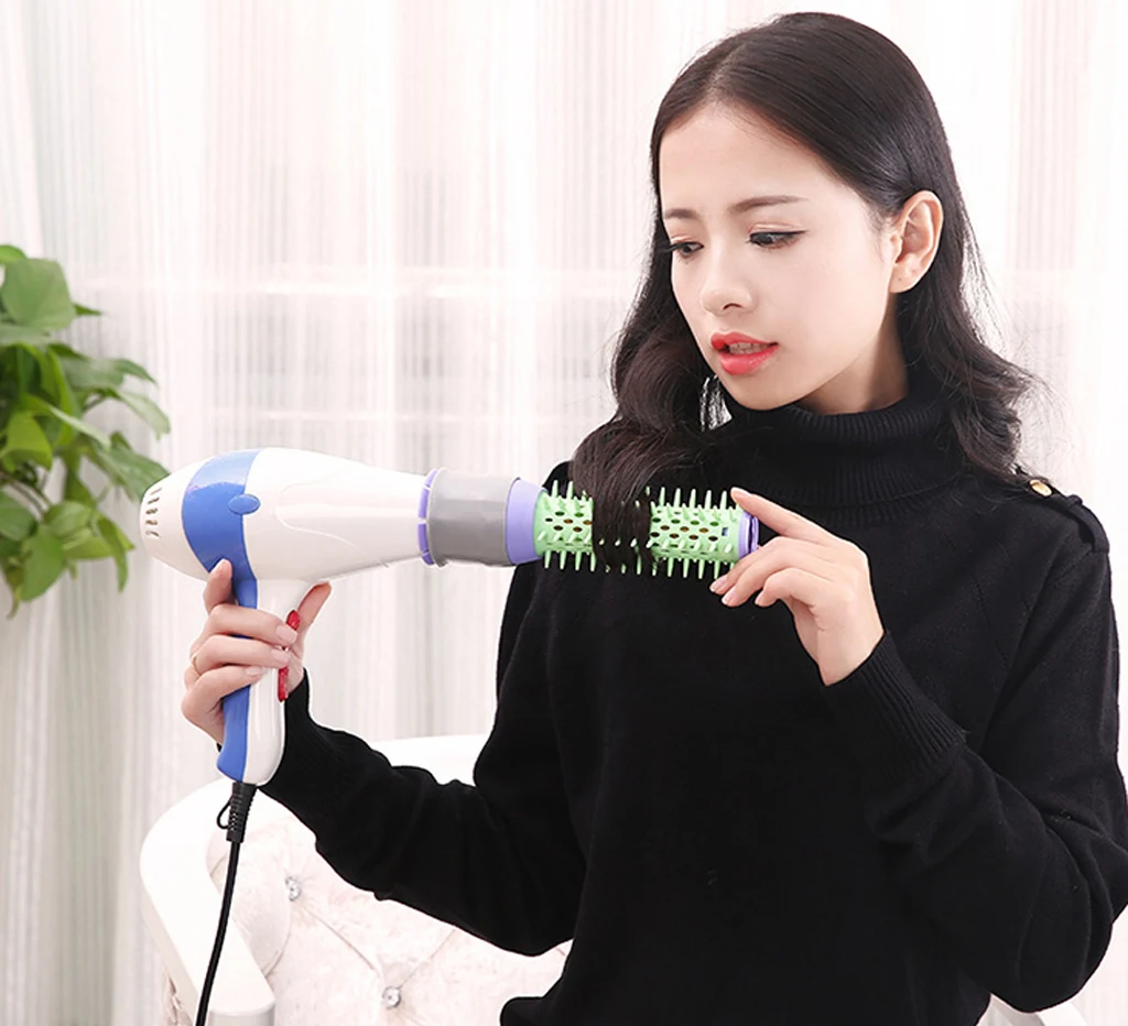Attachment Comb for Hair Dryer Blower Curl Hair Styling Brush - Blue