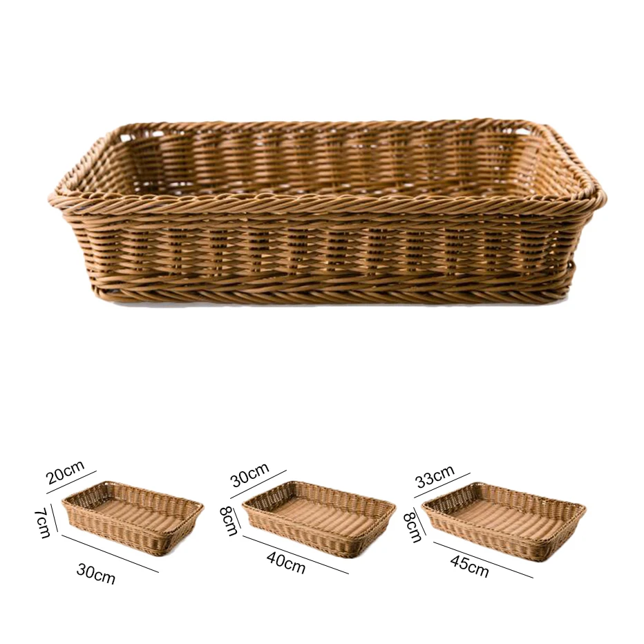 Прямоугольный для хлеба Basedidea корзина из ротанга хранения еды фруктов овощей