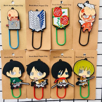 

IVYYE Attack on Titan Fashion Anime Jewelry Components Cartoon Paper Accessories Book Clip Bookmarks Students New School Gifts