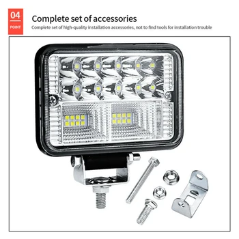 

2PCS LED Work Light Bar Flood Pods Driving Off-Road Tractor 12V 78W 6000K White