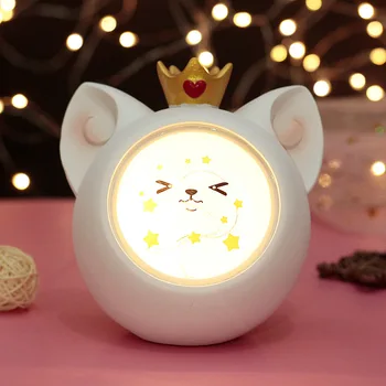 

Cute cat girl heart little night lamp smiling face lamp blessing lamp gift for students