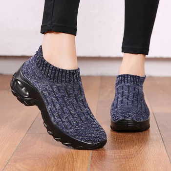 

Big Size 42 Women Outdoor Walking Sport Shoes Plus Size Non Slip Sneakers Slip on Shoes Comfortable Height Increase Swing Shoes