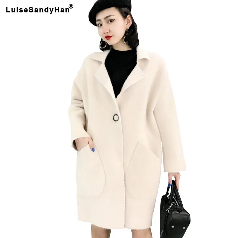 Artificial Mink Cashmere Comfortable Long Sweater