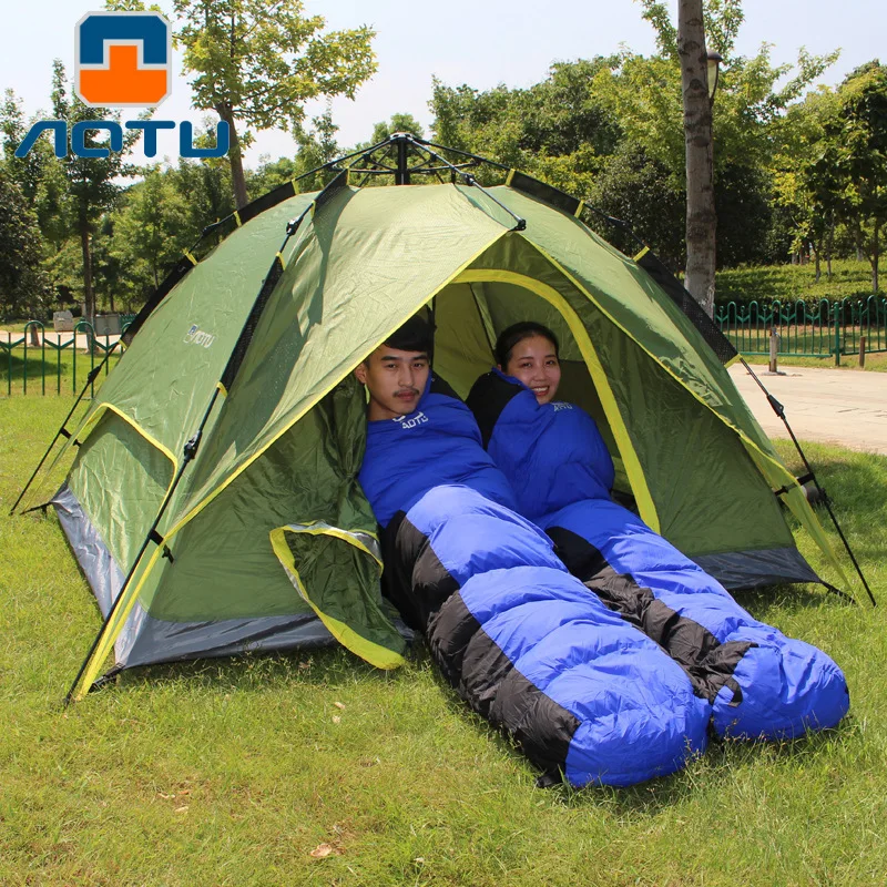 

Bump down Feather Sleep Outdoor Single Person Autumn And Winter-Joint Duck down Sleeping Bag mamee shi Ultra-Light Thick AT6102