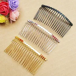 10pcs/lot Inserted Comb Hair Accessories Hair Supplies Steel Plate Inserted Comb Hair Comb Black Iron Silver  20 Teeth