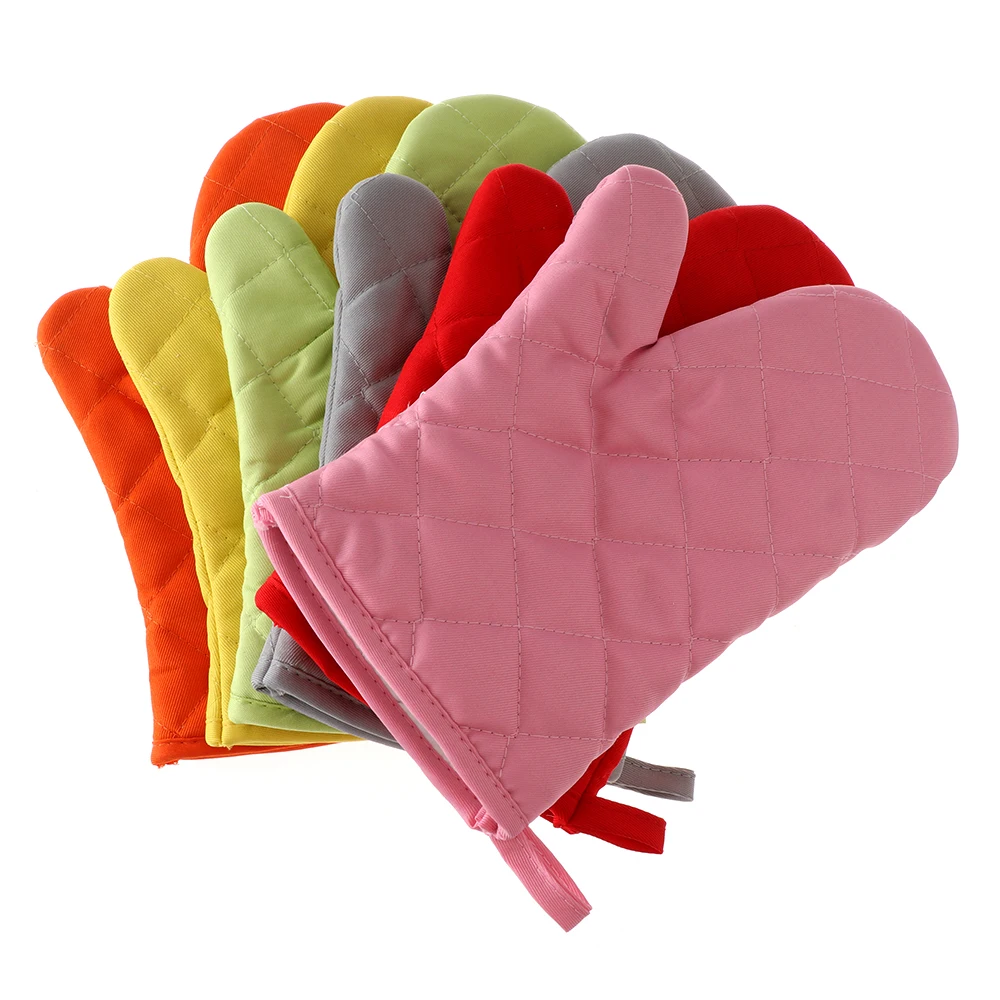 Kitchen gloves Cotton pot holders 1PC Portable Cotton Blend Thick Kitchen Baking Cook Insulated Padded Oven Gloves Mitt