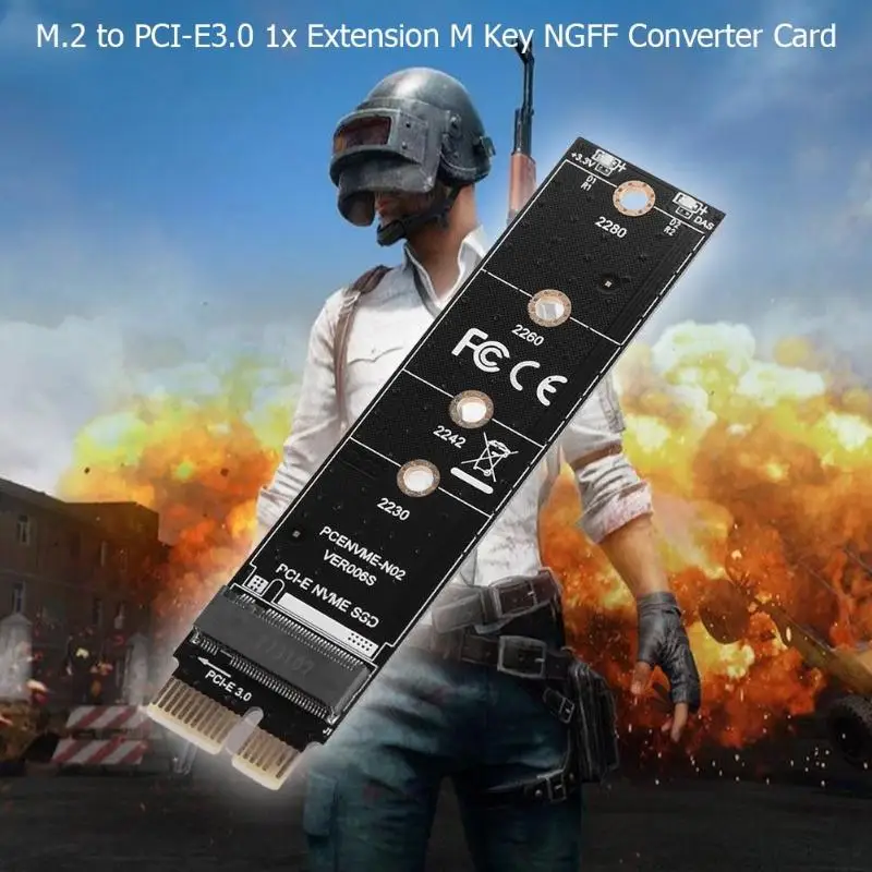 NVME адаптер карты M.2 до PCI E3.0 1x расширение M ключ NGFF конвертер карты|Компьютерные