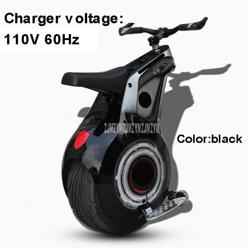 800 Вт Мощный электрический самокат с одним колесом от производителя onlywheel в Китае(стандарты 60V 19 дюймов мотоцикл электрический Одноколесный самокат с ручкой - Цвет: black Charger 110V