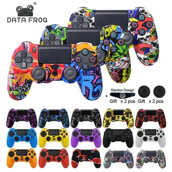

Data Frog Soft Silicone Gel Rubber Case Cover For SONY Playstation 4 PS4 Controller Protection Case For PS4 Pro Slim Gamepad