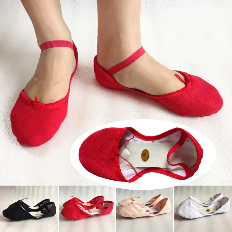 2020 mujeres suave zapatos de Ballet 5 Color Rojo Negro de carne blanca rosa de principiante zapatos de las niñas señoras adulto niño zapatos de baile