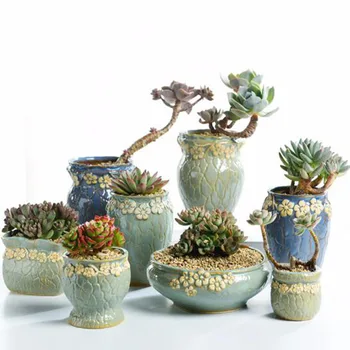 

Small and Medium Size Vase Retro Floral Flower Pot Succulent Plants Flowerpot Creative Crafts Desktop Ornaments Planter Decor
