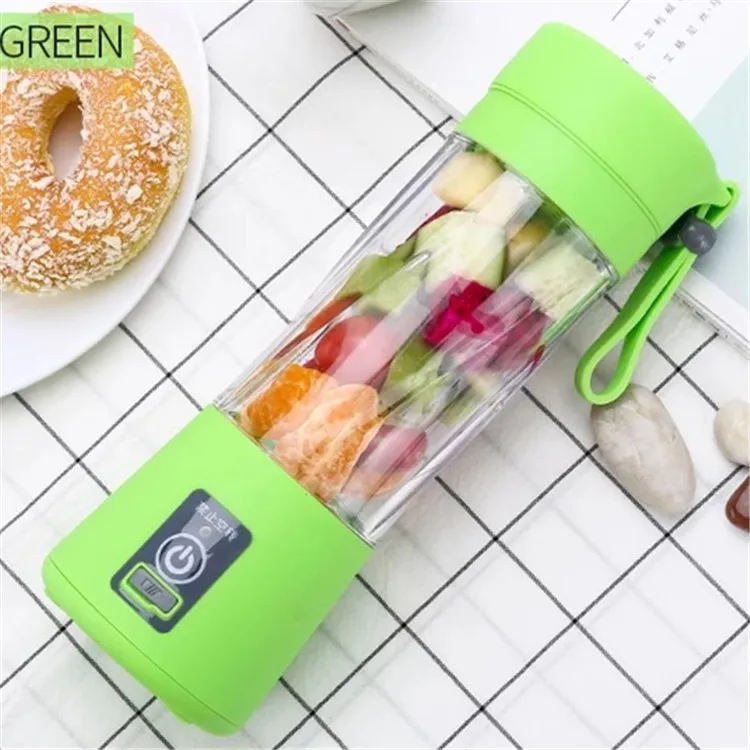 Мини-соковыжималка, портативный блендер, многофункциональная USB зарядка, соковыжималка, фруктовый Электрический Сок, кухонный блендер, бутылка, маленький блендер - Цвет: green