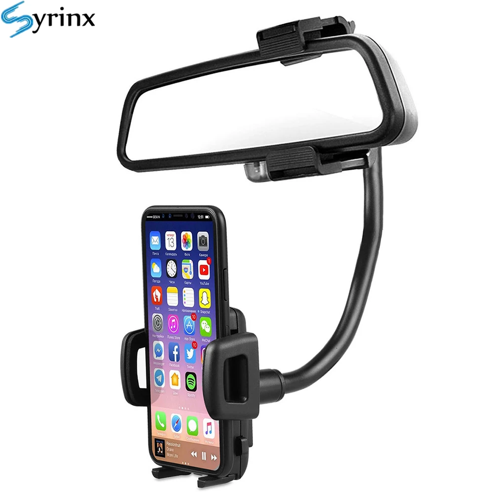 SYRINX Car Holder Rearview Mirror 360° Adjustable GPS Car Clips Holder