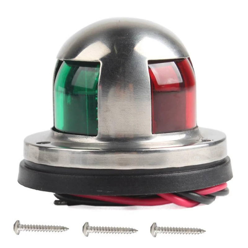 Светодиодный навигационные огни 12В Водонепроницаемый Нержавеющая сталь зеленый красный парусный спорт сигнальная лампа для яхты