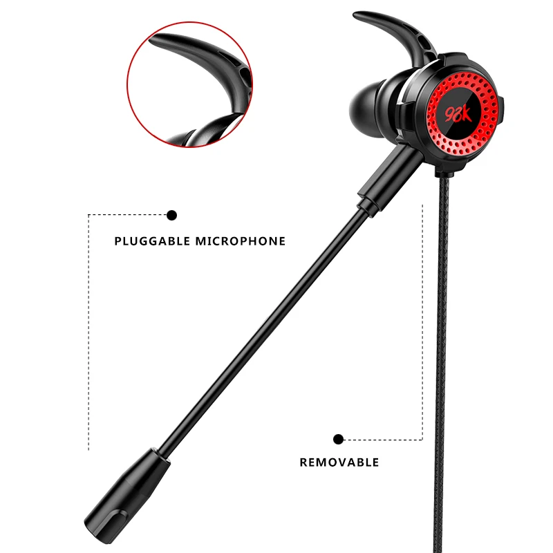 Yulass Gaming Headset Sports Headphones Stereo In Ear Wired Earbuds With Microphone for Mobile Phones Computers and Tablets
