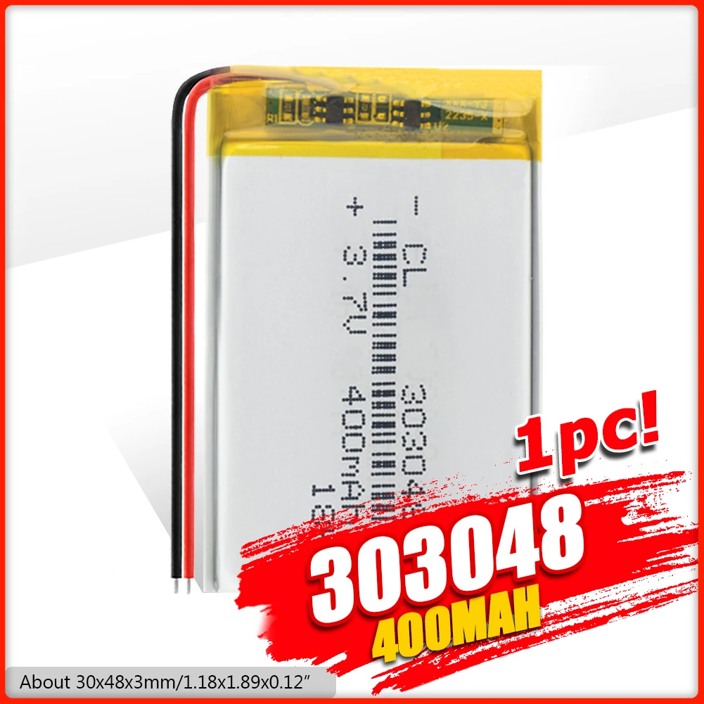 1/2/4x3 7 V 400 мА/ч Перезаряжаемые 303048 литий ионный аккумулятор для Батарея 3 вольт