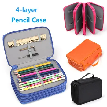 

1 PC 72 Slots Multi-layer Pencil Case Multipurpose Stationery Cover Cosmetic Bag Makeup Pouch Colored Pen Holder School Supplies