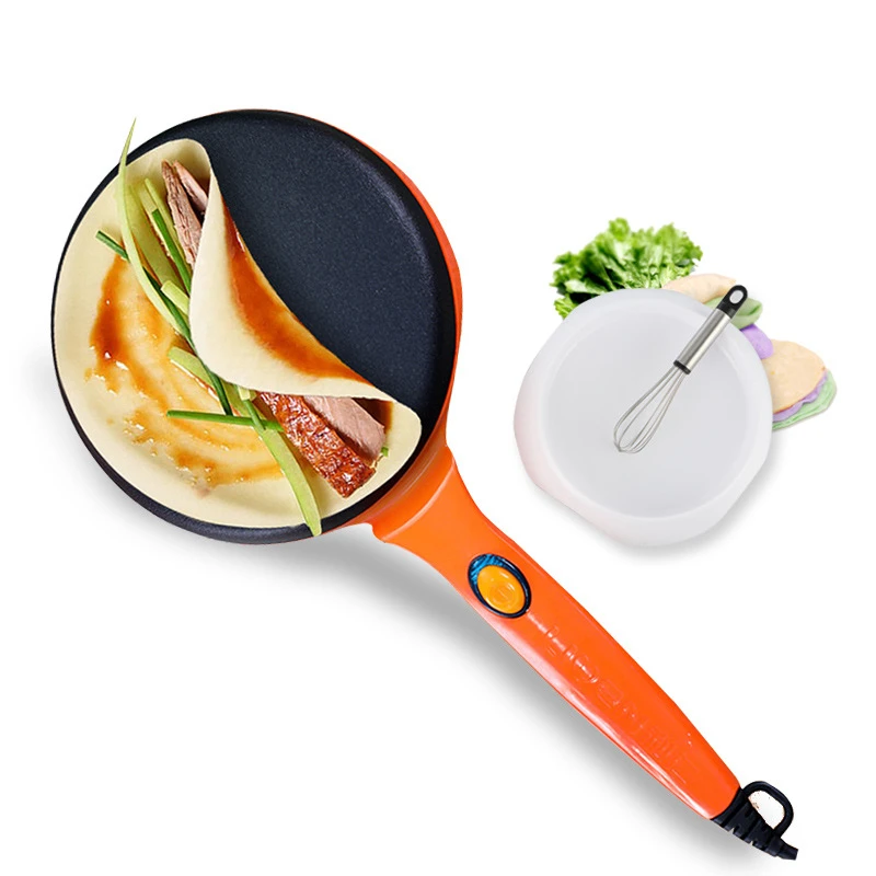 

Mini BC-411A 8 Inch Electric Crepe Maker with Non-Stick Coating Smoke-free Power Switch on Handle Pot for Kitchen Home DIY Tool