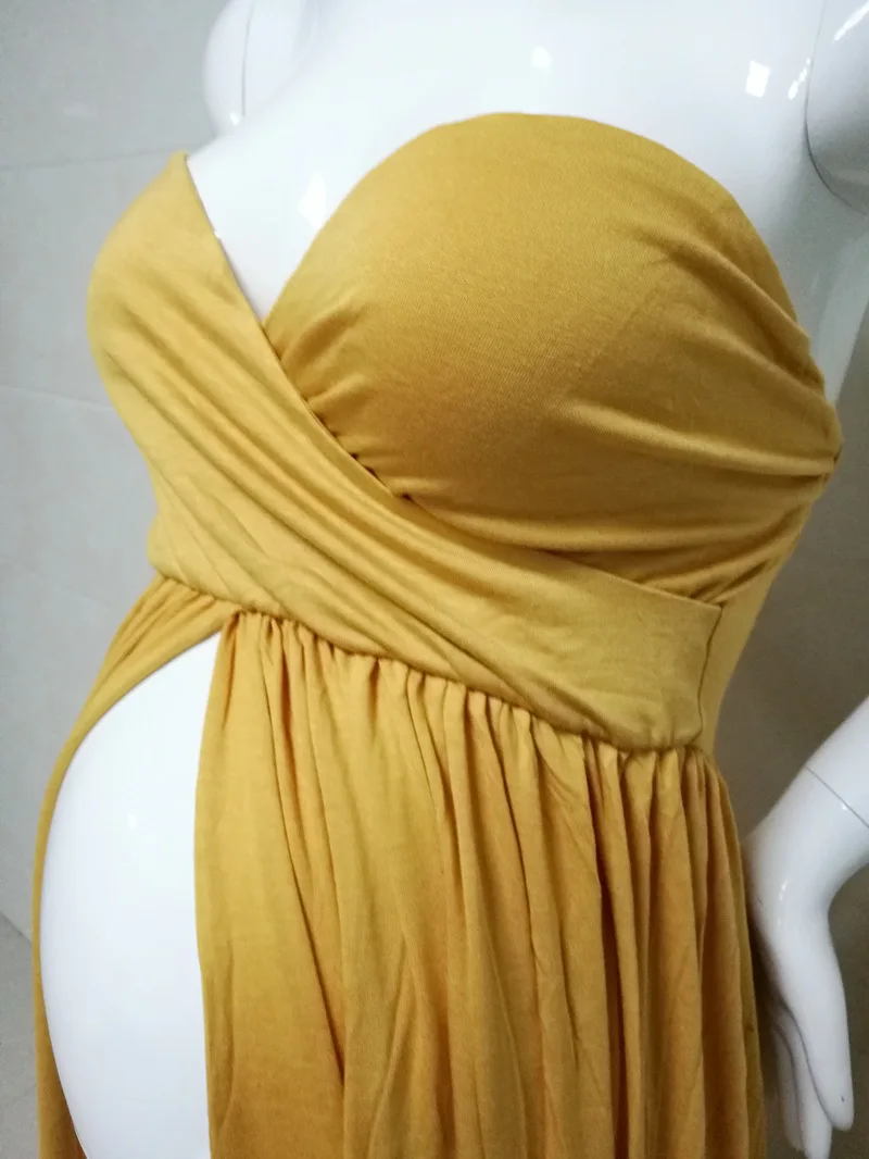 Sexy Maternity Dresses Baby Shower Long Pregnancy Dress Photography Props Split Front Pregnant Women Maxi Gown For Photo Shoots (8)