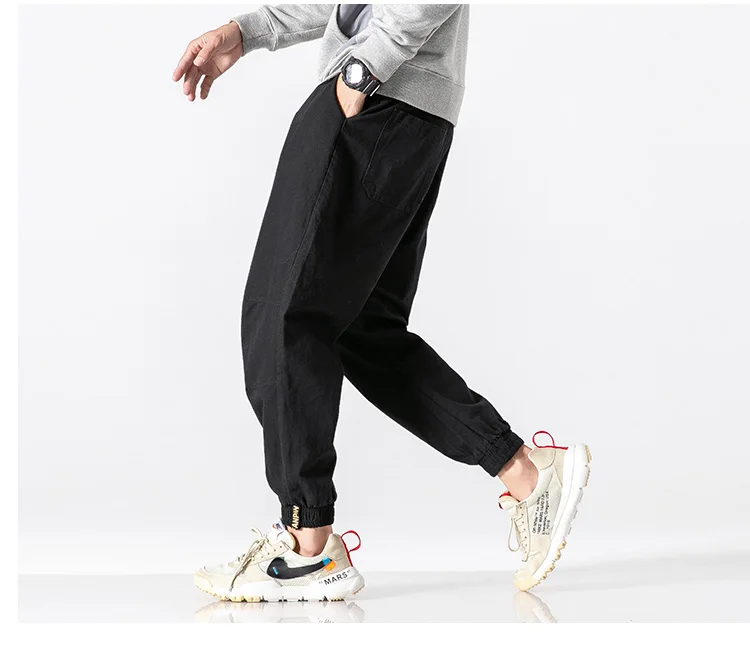 Black Army green Cotton Thick Warm Track Jogger Pants Men Harem Pants Homme Streetwear Male Hip Hop Bottoms