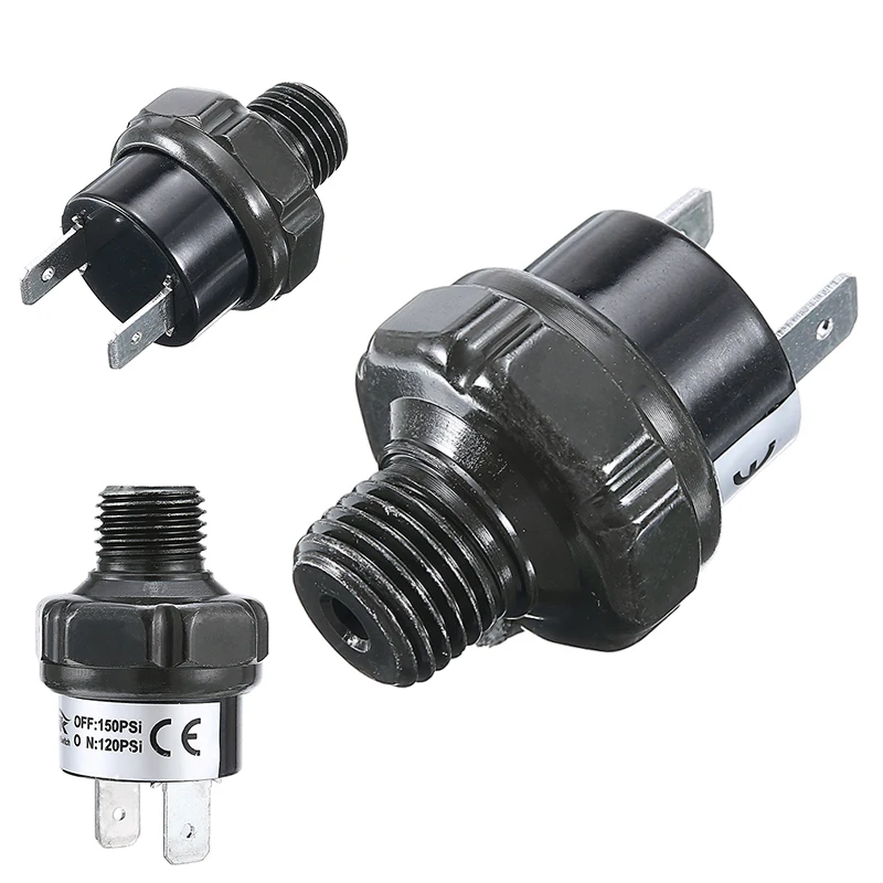 Black Air Compressor Tank Pressure Metal Control Switch Valve 120~150 PSI 1/4" NPT End metal Mayitr Lighting Accessories|Выключатели|