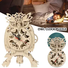Horloge 3D en bois à monter soi même, Puzzle de hibou, Kit de construction, jouet, cadeau d'anniversaire pour enfants