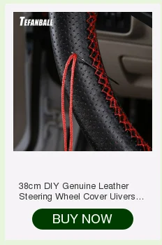 Автомобильные Кожаные чехлы на руль DIY оплетка на руль авто крышка с иглой и резьбой аксессуары для интерьера 38 см