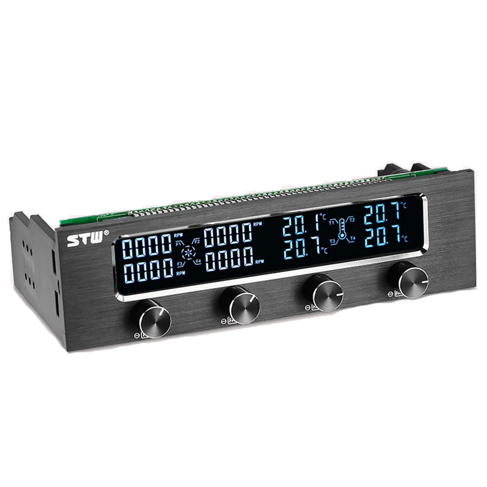  Sunshine-tipway STW Multi-Function PC CPU 4 Channel Fan Controller Speed Control Adjuster LCD Cooli