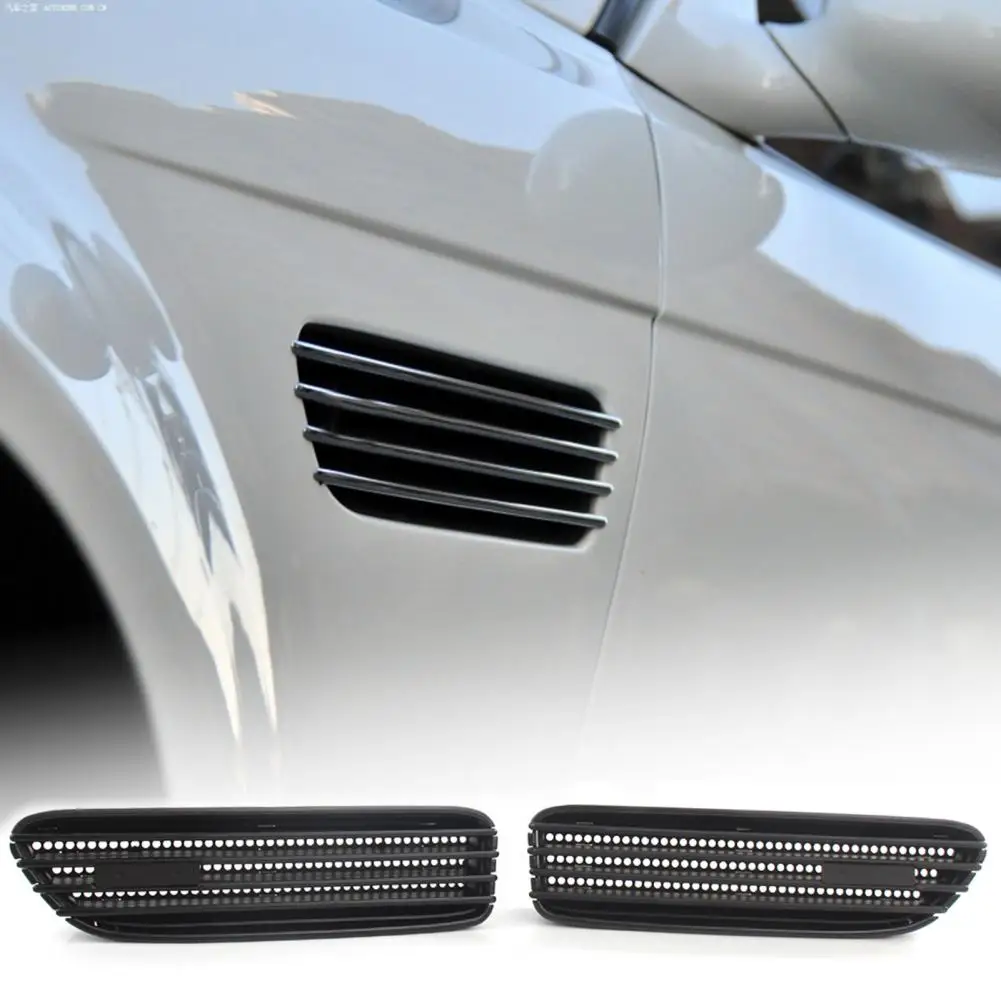 Car Grill Mesh 2Pcs Side Fender Vent Grill ABS Side Fender Air Flow Vent Grille Modification for BMW 3 Series M3 E46 2001-2006