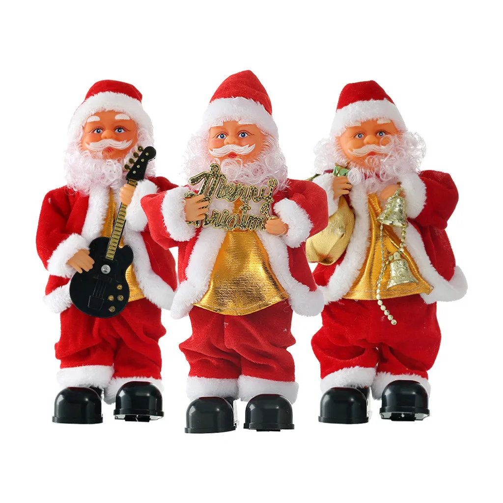 Christmas Decorations Santa Claus Figure Singing Musical Santa Electric Toy Christmas Ornaments Home Decorations Kids Gifts