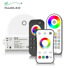 Rgbcct conduziu o controlador 12v 24v 5ch rgb cct rgbw rgbww conduziu o controlador de luz de tira inteligente wifi rf sem fio toque controle remoto V5-M