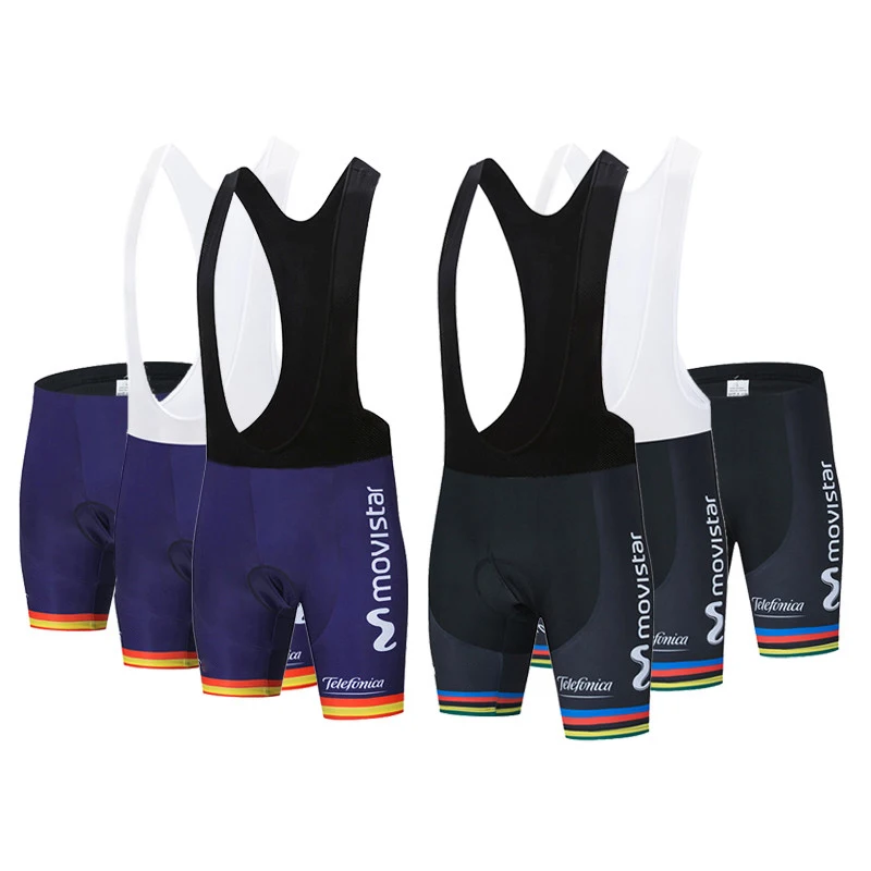 2025 Movistar Tour Team Cycling 19D GEL Pad Bib Shorts MTB Quick